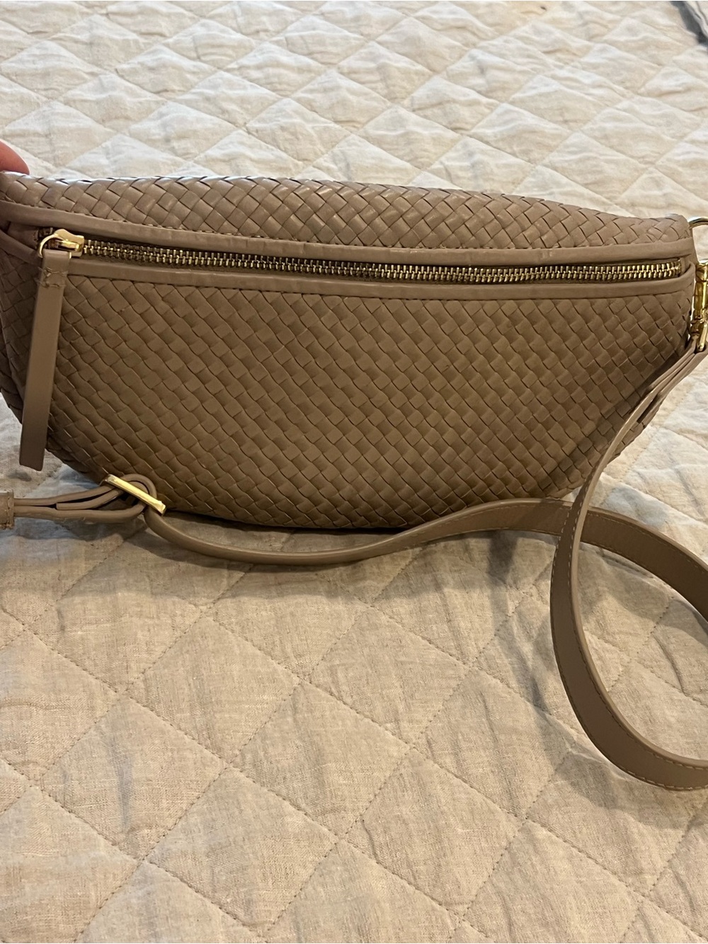 Quince Woven Leather Belt Bag